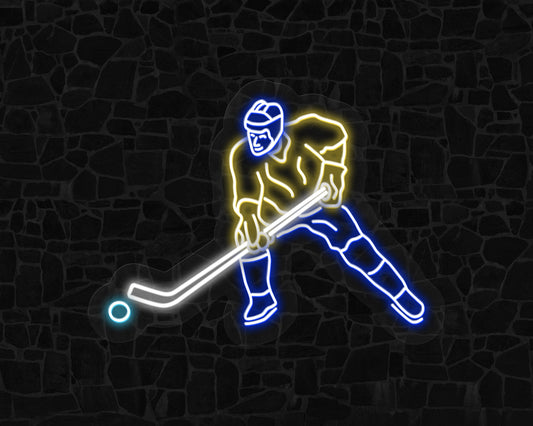 Hockey Player Neon Sign