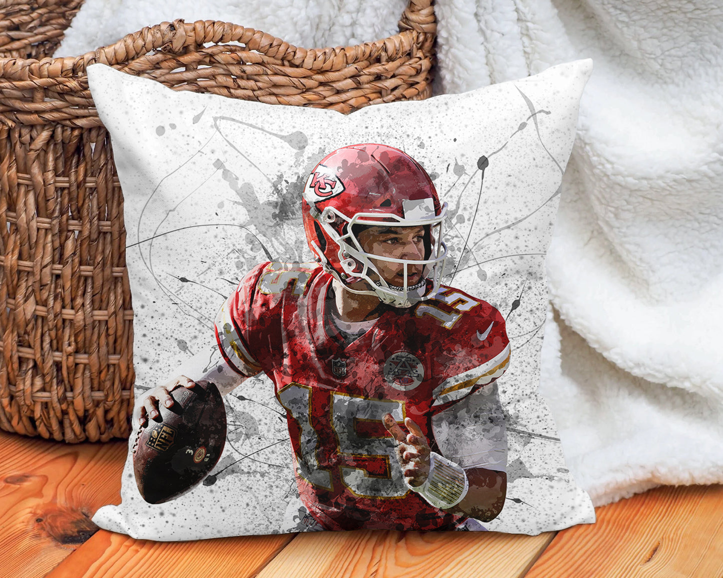 Patrick Mahomes Splash Effect Pillow