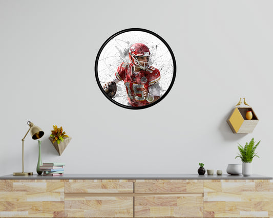 Patrick Mahomes Round Wall Art