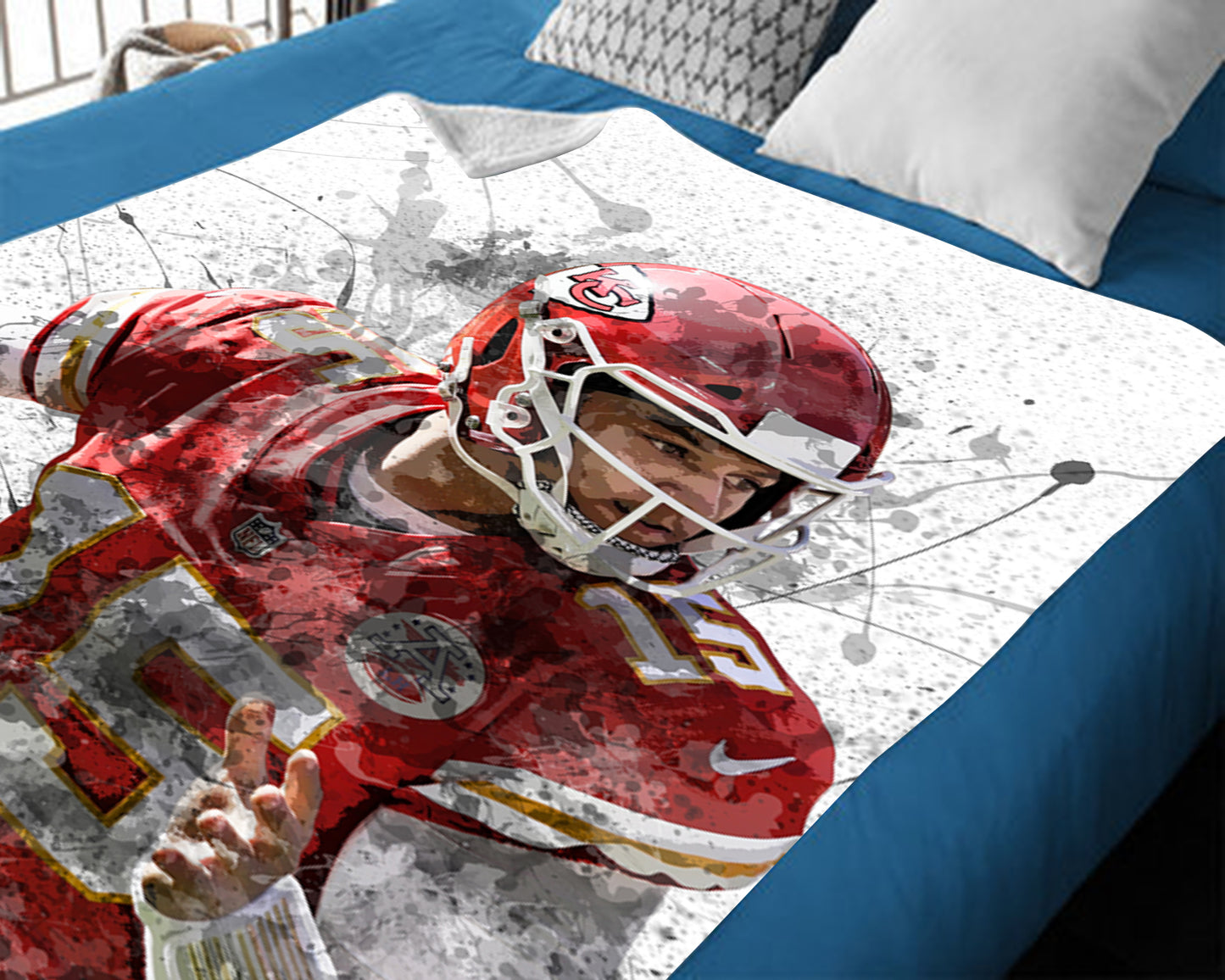 Manta polar con efecto salpicado de Patrick Mahomes