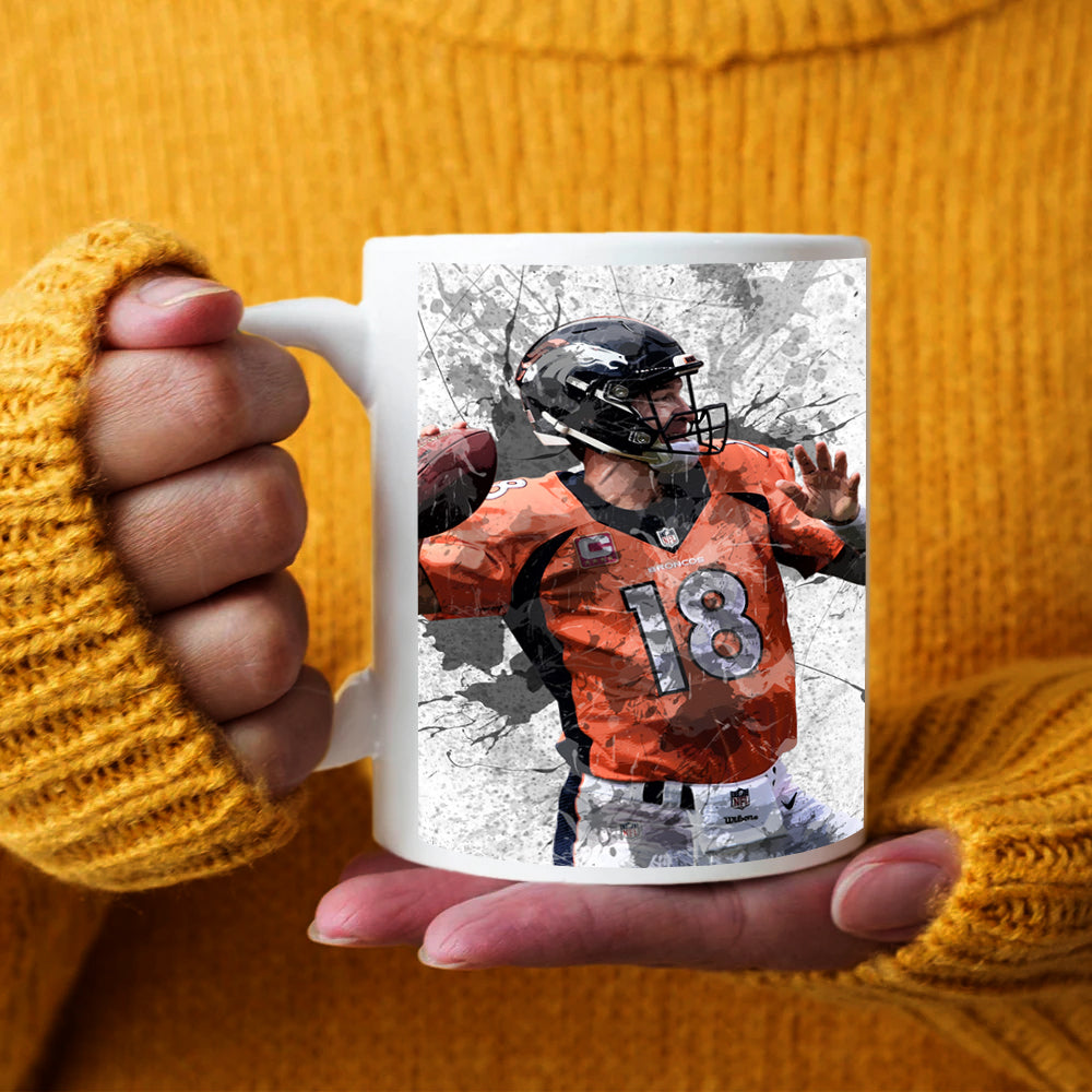 Peyton Manning Splash Effect Mug and Coaster