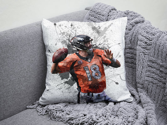 Almohada con efecto salpicadura de Peyton Manning