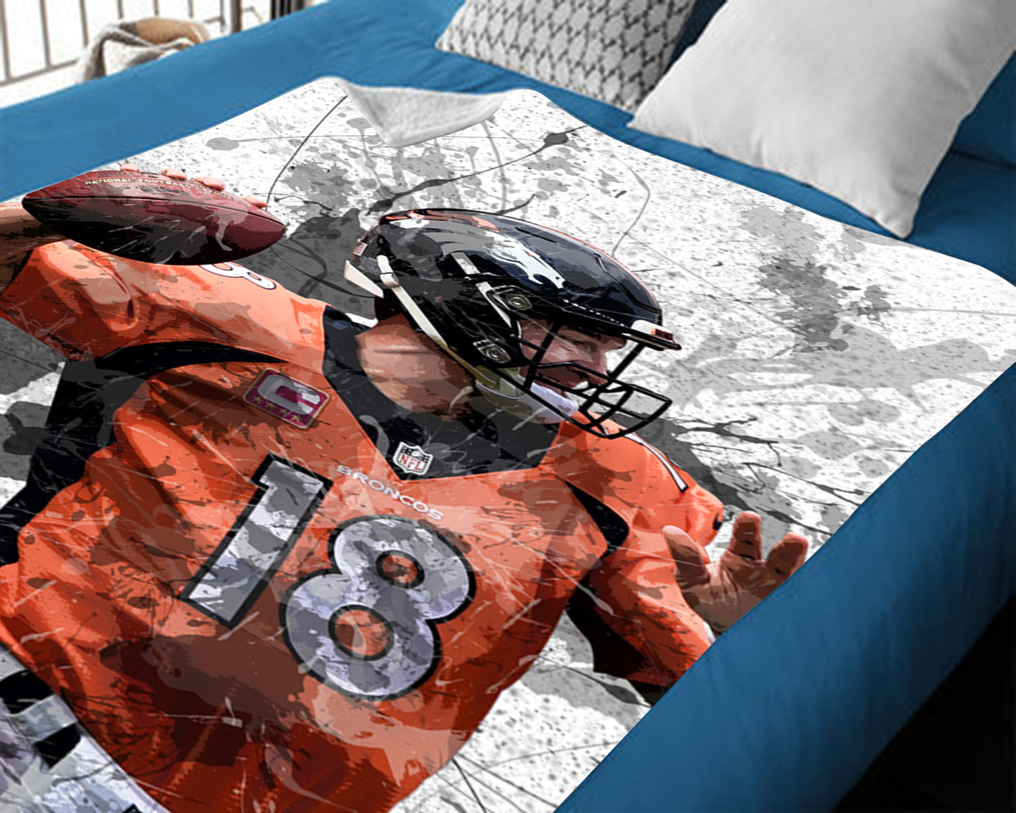 Peyton Manning Splash Effect Fleece Blanket