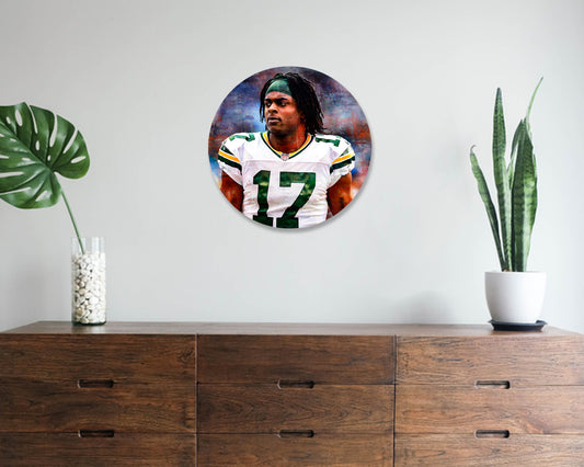 Davante Adams Round Wall Art