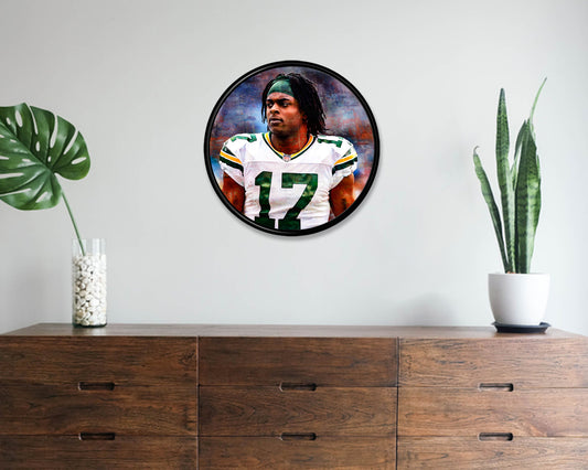 Davante Adams Round Wall Art