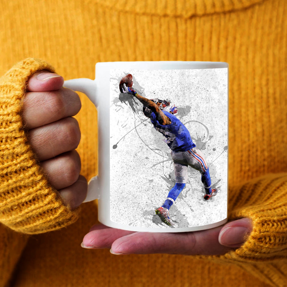 Taza y posavasos con efecto salpicado de Odell Beckham Jr.