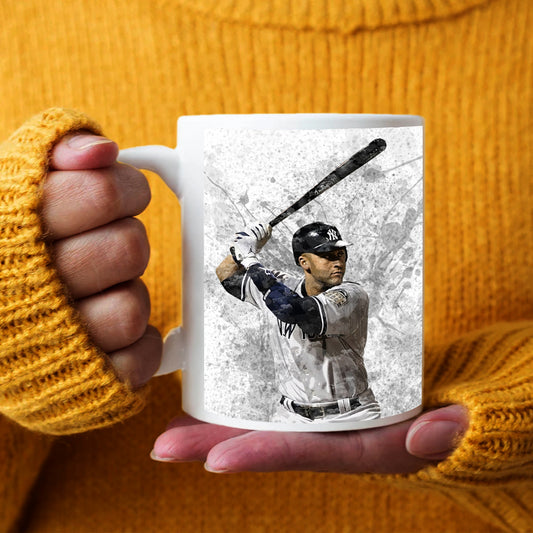 Taza y posavasos con efecto salpicado de Derek Jeter