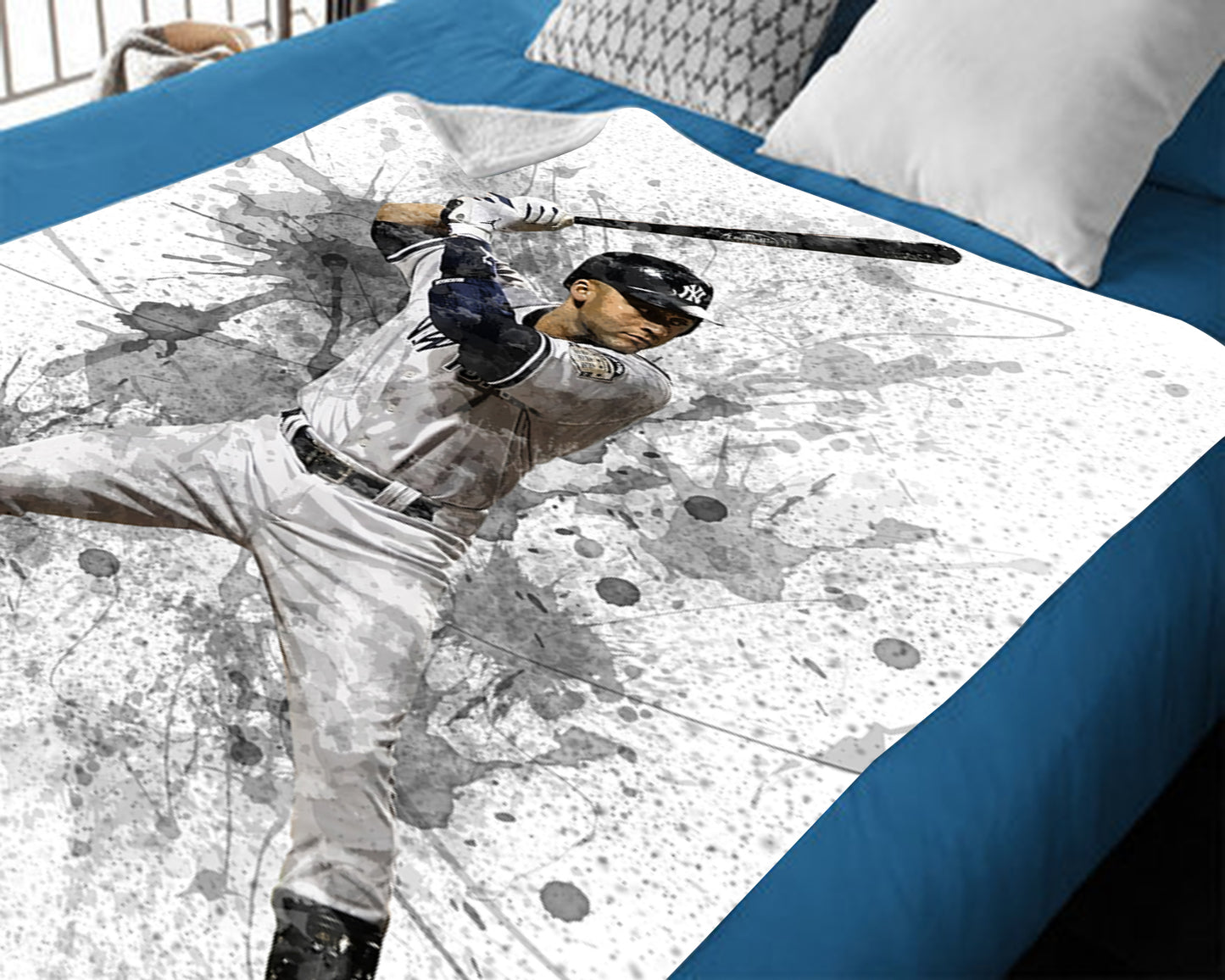 Derek Jeter New Yok Yankees Splash Effect Fleece Blanket