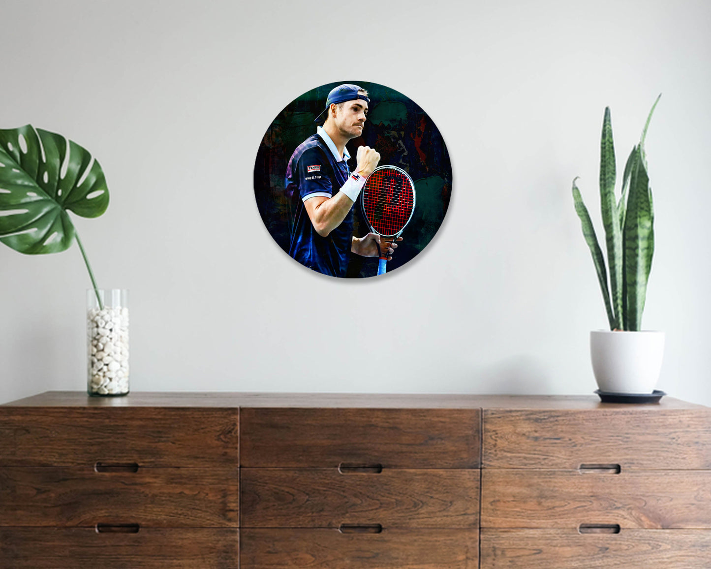 John Isner Round Wall Art