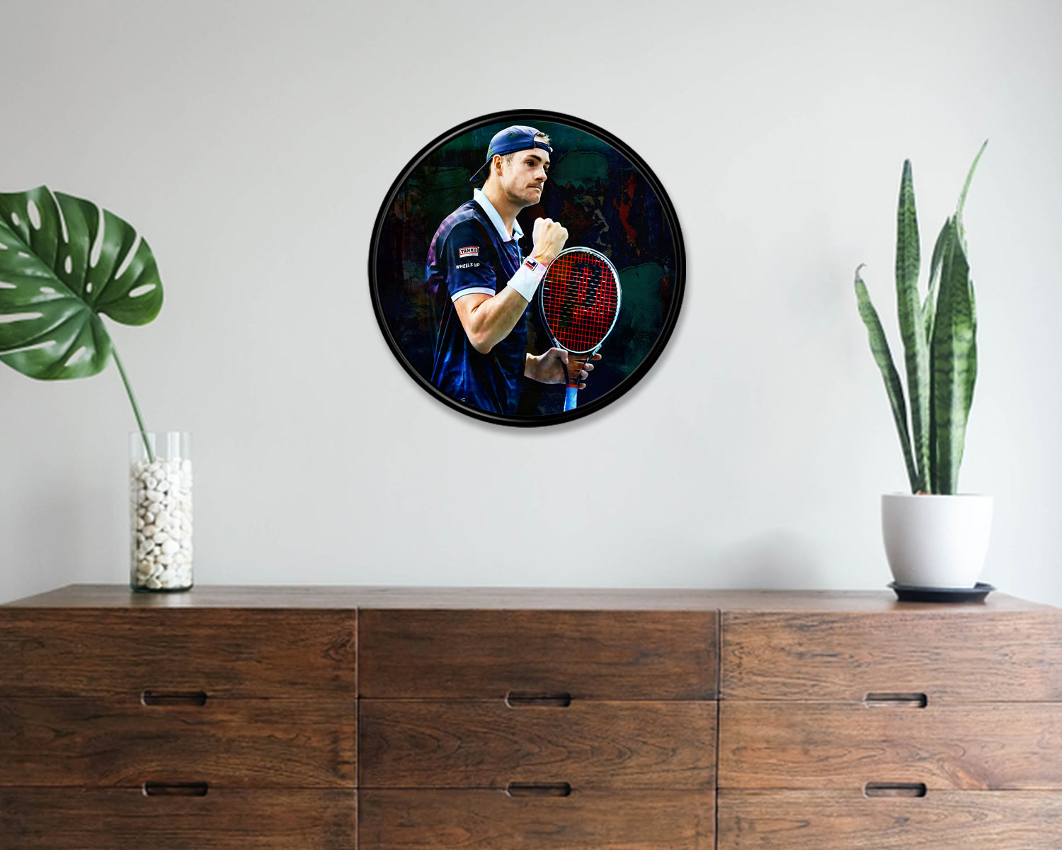 John Isner Round Wall Art