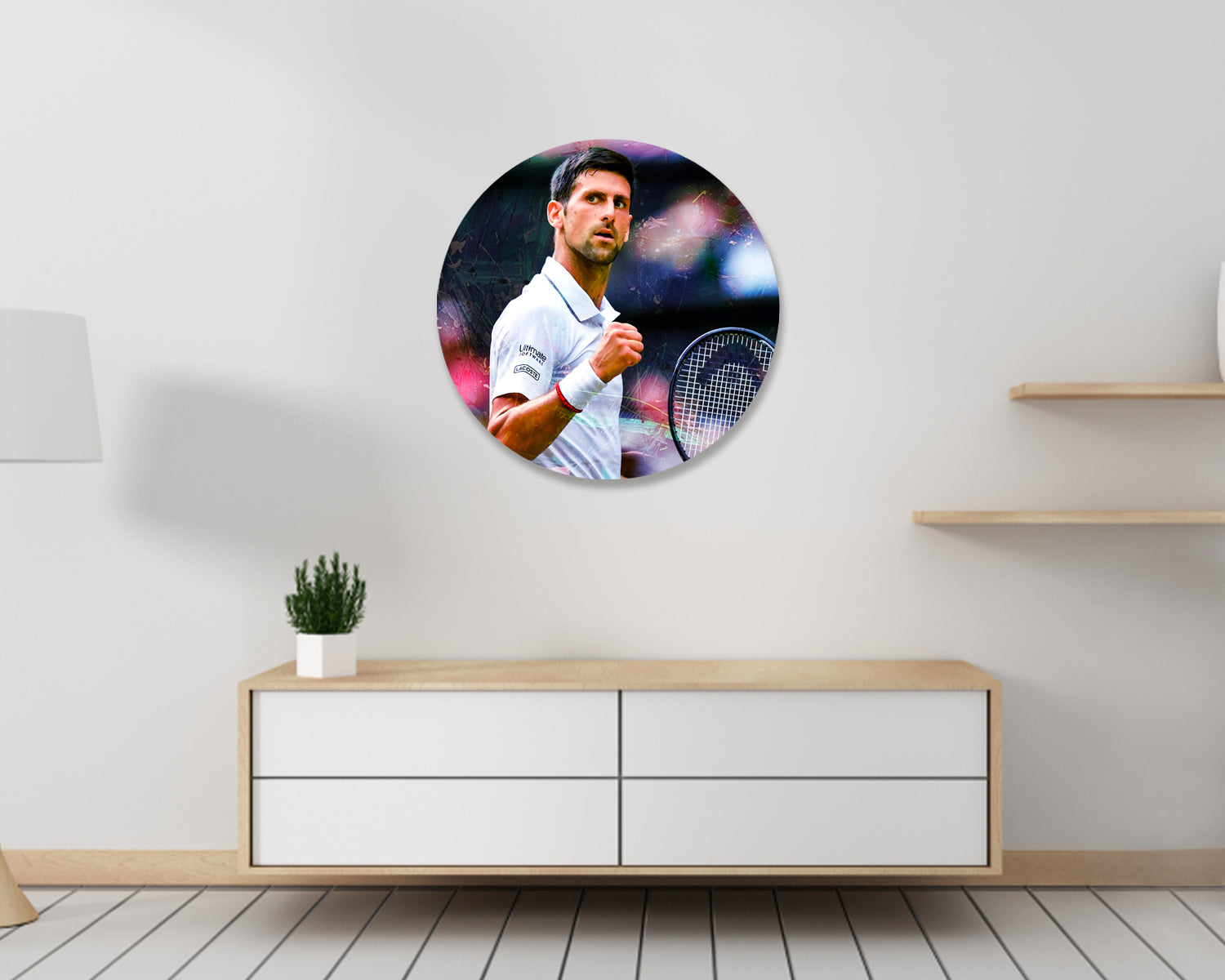 Novak Djokovic Round Wall Art