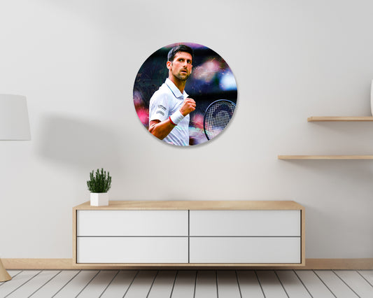 Novak Djokovic Round Wall Art