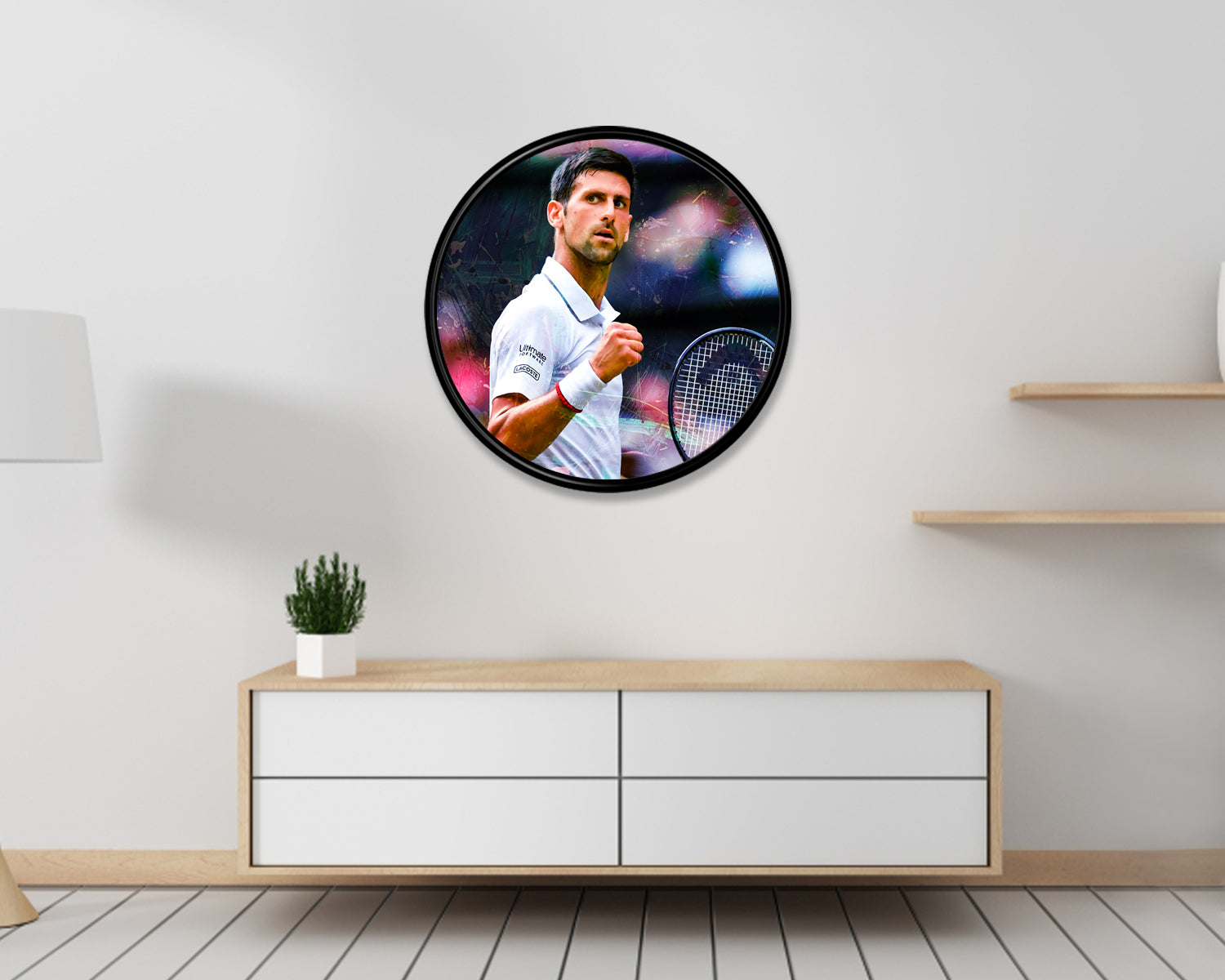 Novak Djokovic Round Wall Art