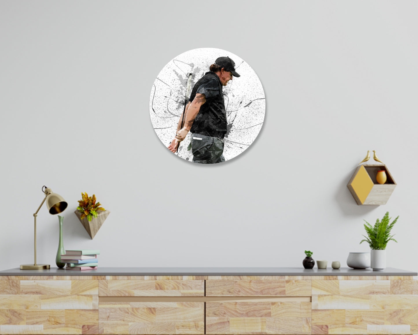 Phil Mickelson Round Wall Art