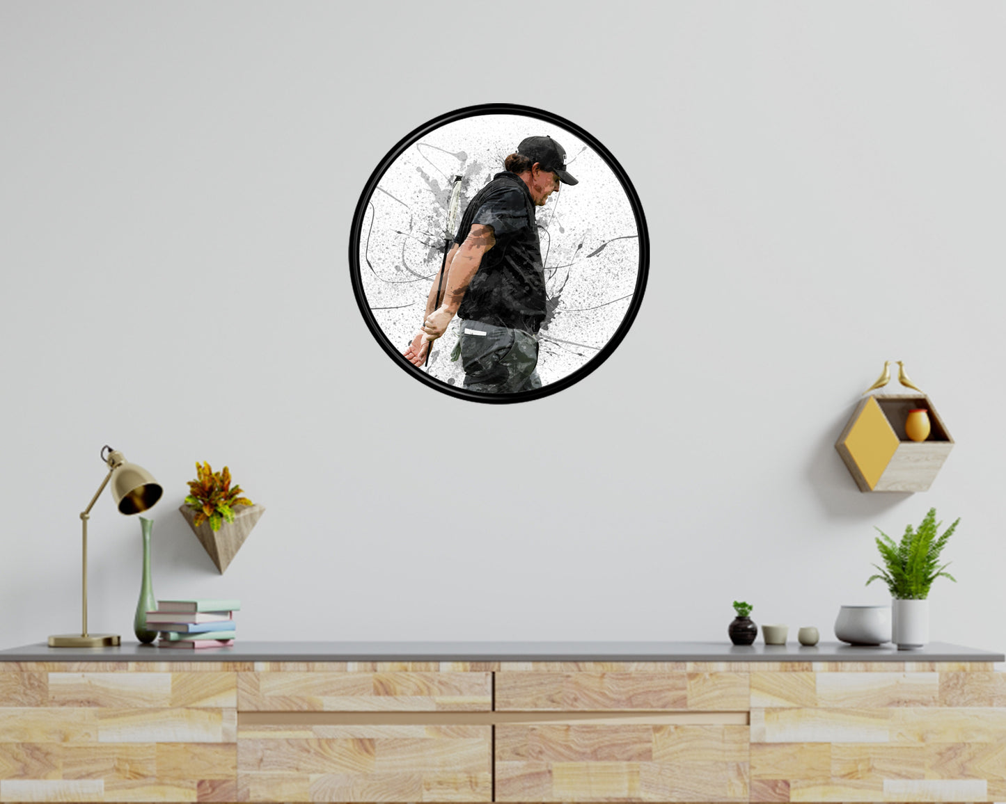 Phil Mickelson Round Wall Art