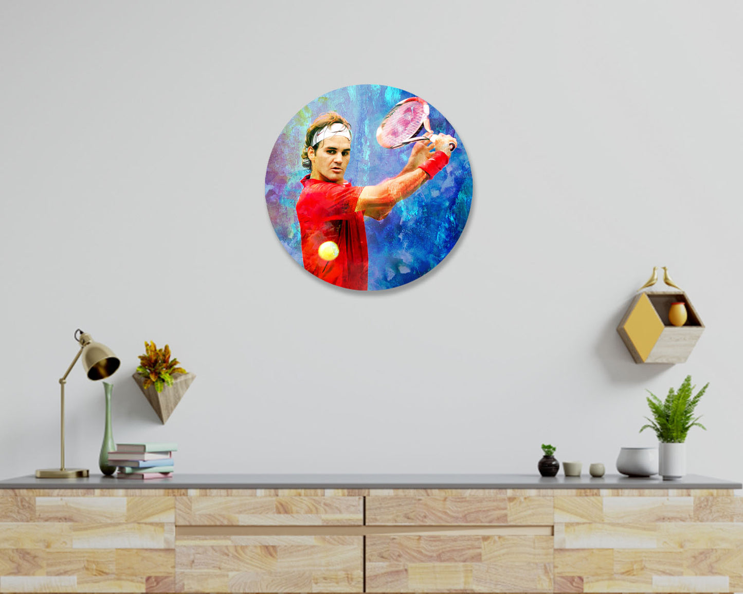 Roger Federer Round Wall Art