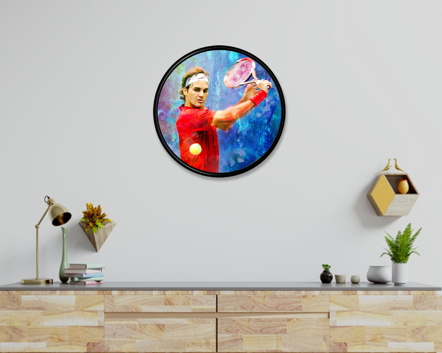 Roger Federer Round Wall Art