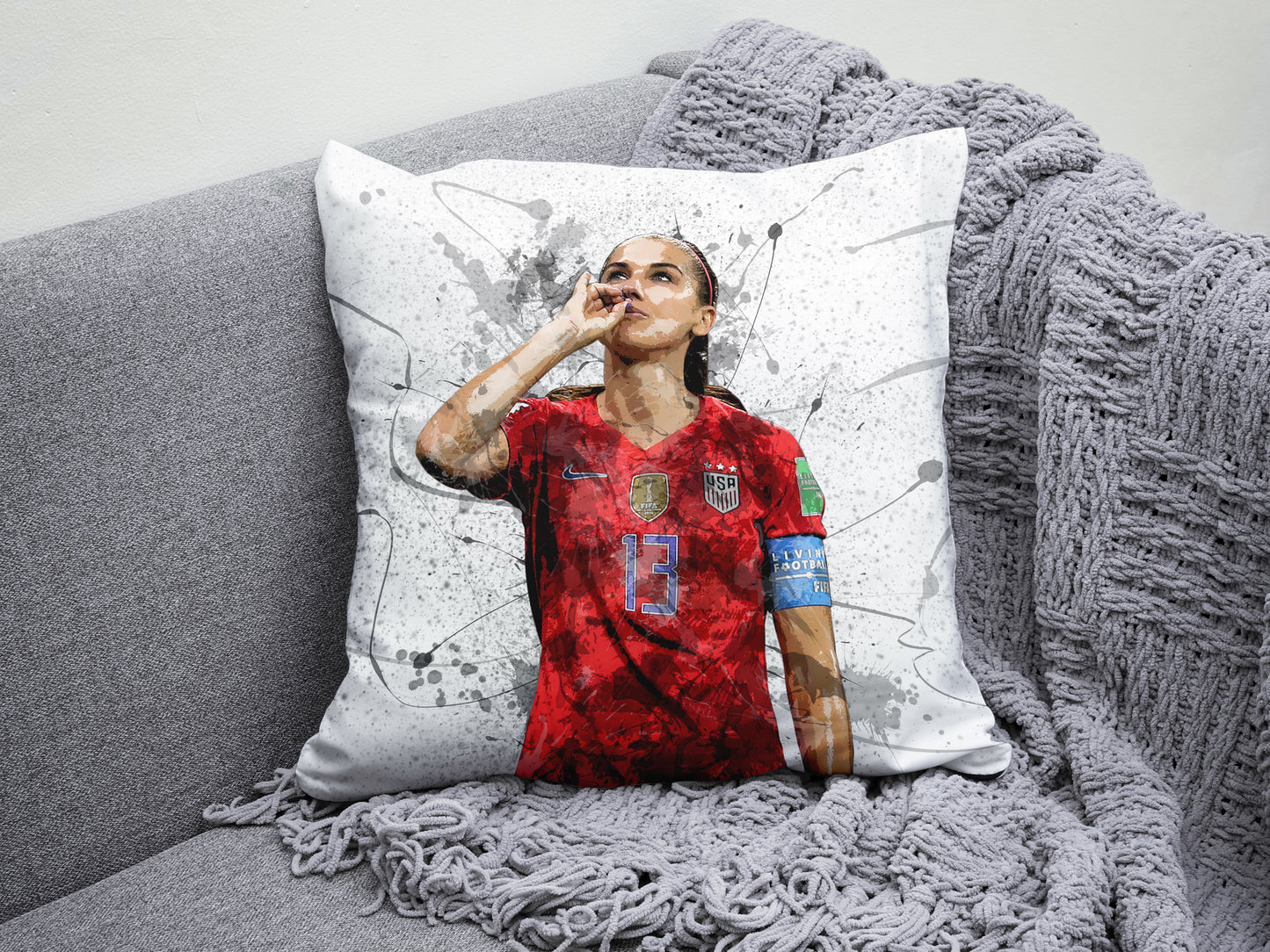 Alex Morgan Splash Effect Pillow