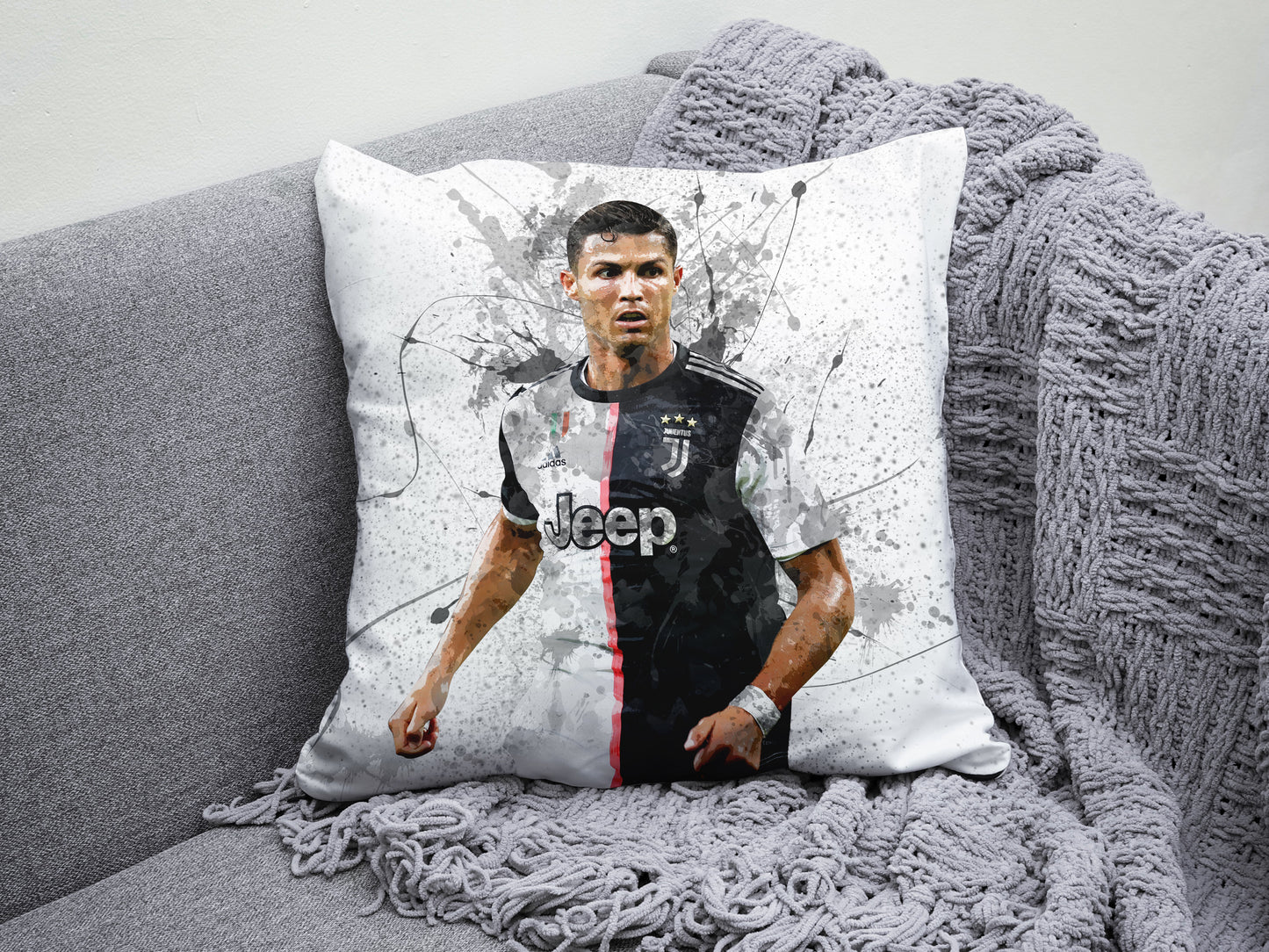 Cristiano Ronaldo Splash Effect Pillow