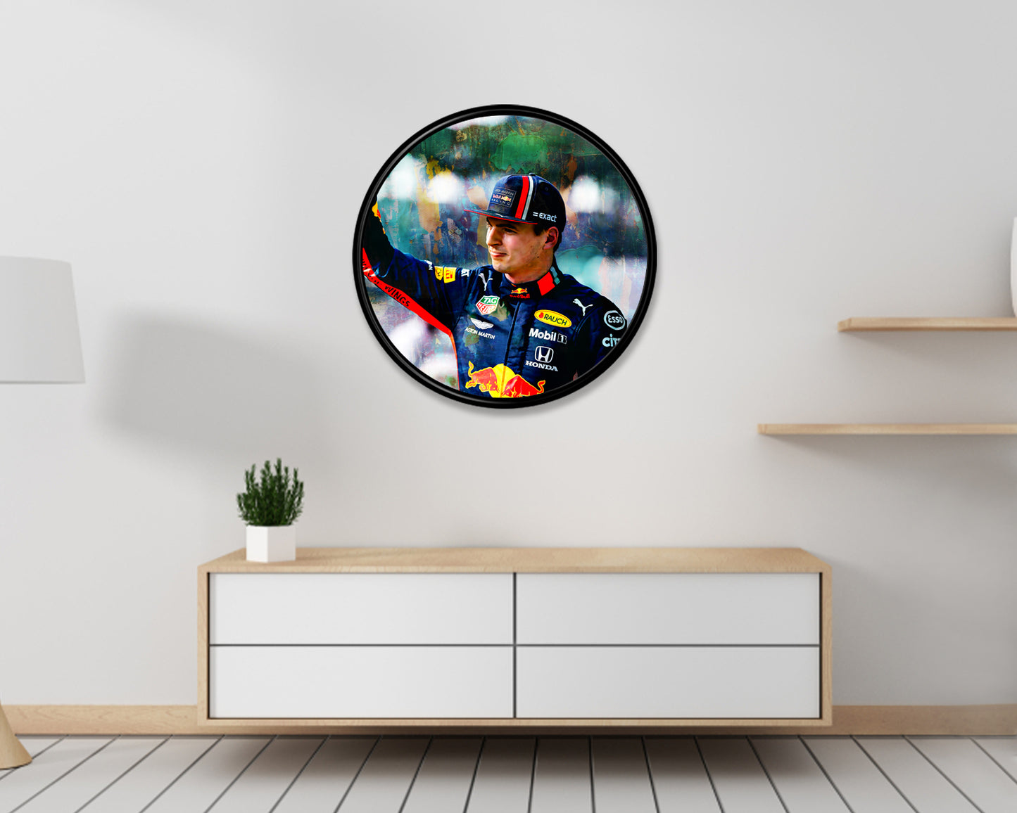 Max Verstappen Round Wall Art