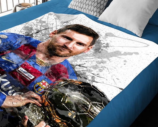 Lionel Messi Splash Effect Fleece Blanket Messi 10