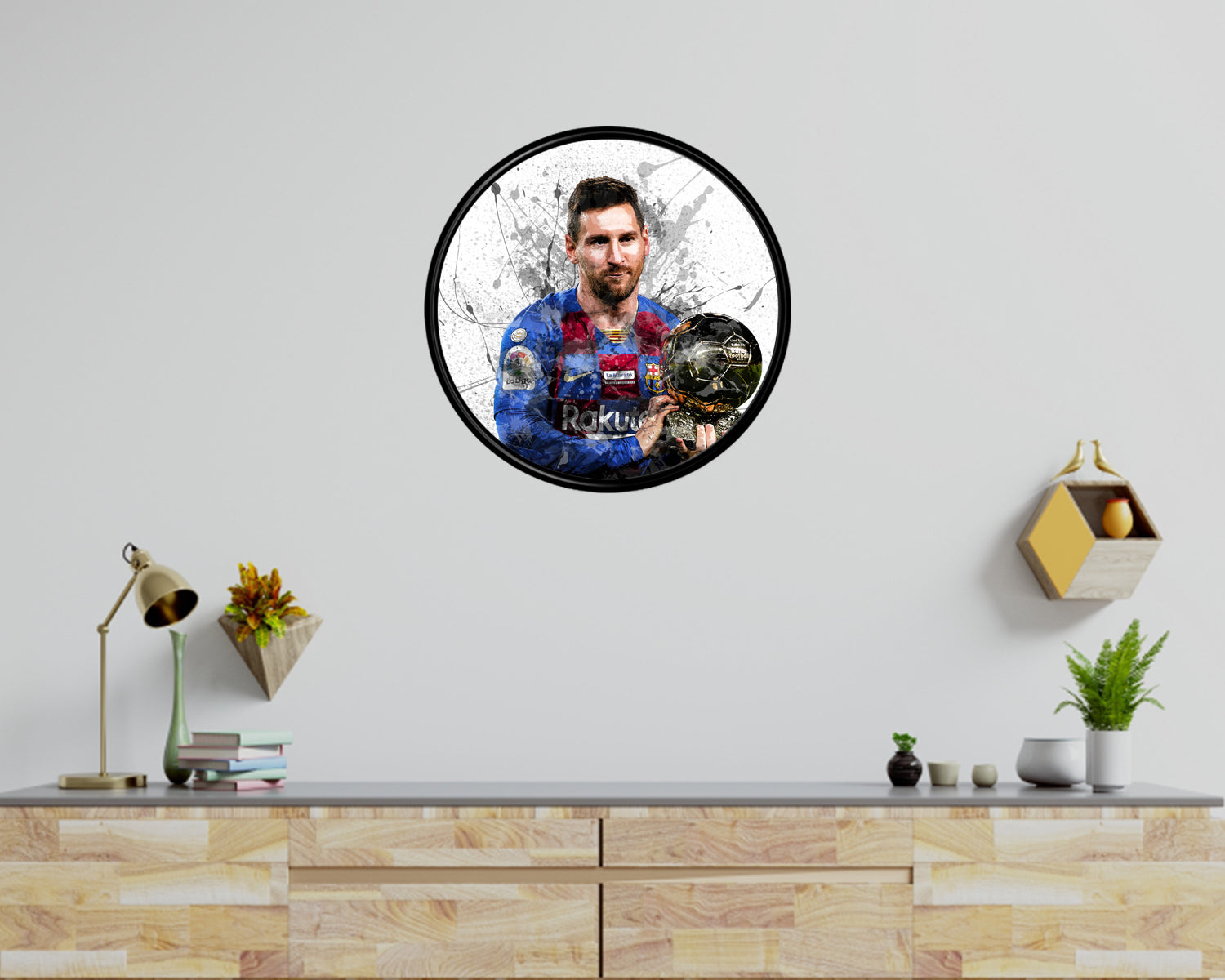Lionel Messi Round Wall Art