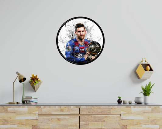 Lionel Messi Round Wall Art