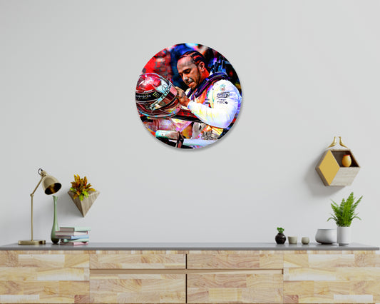 Lewis Hamilton Round Wall Art