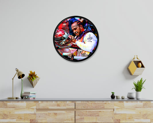 Lewis Hamilton Round Wall Art