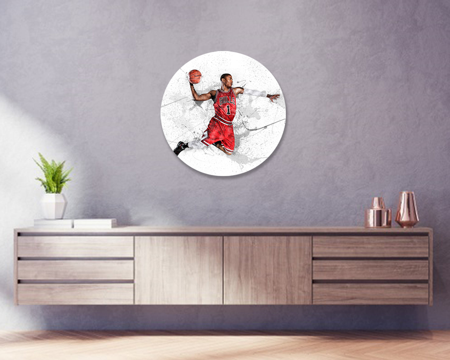 Derrick Rose Round Wall Art