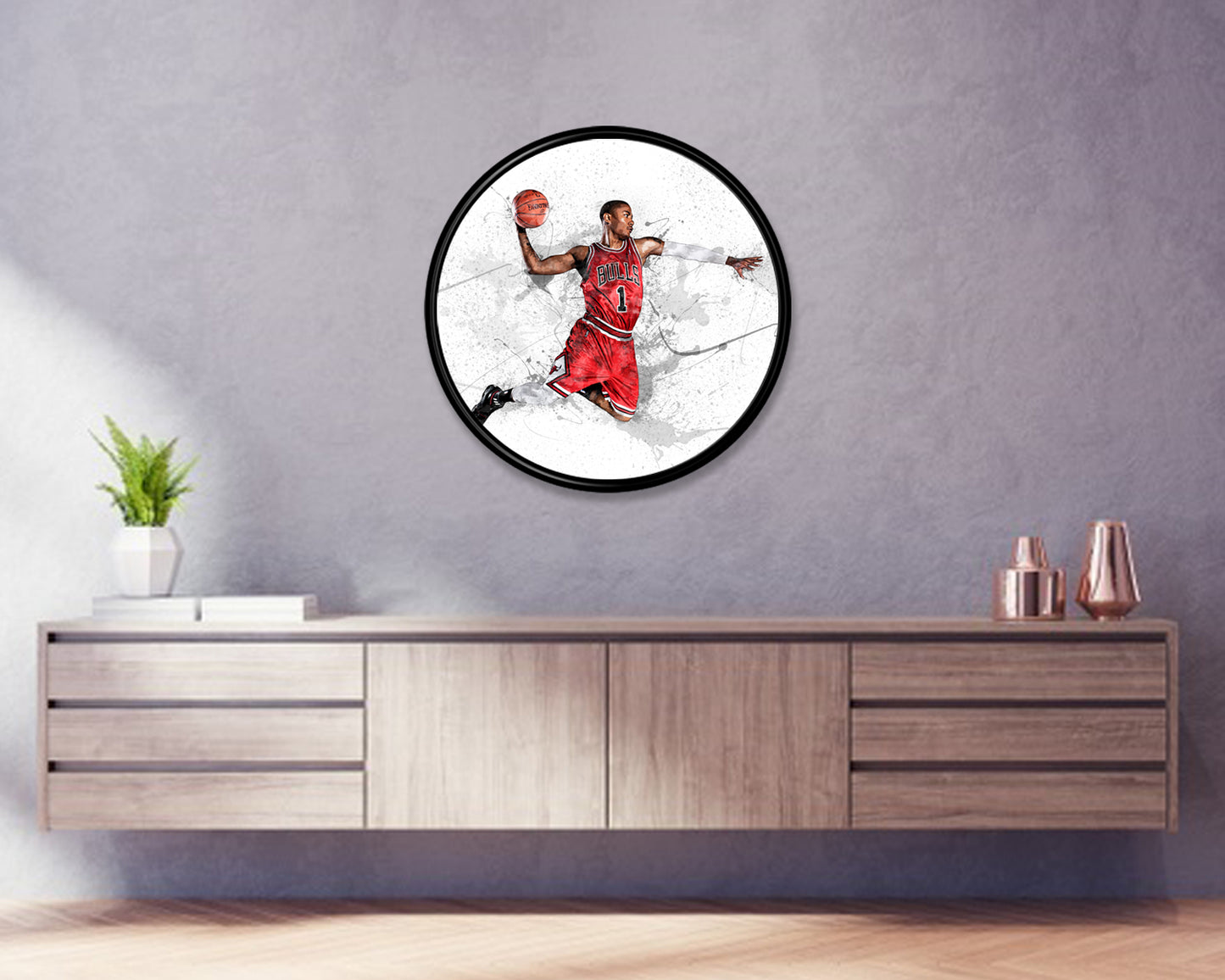 Derrick Rose Round Wall Art