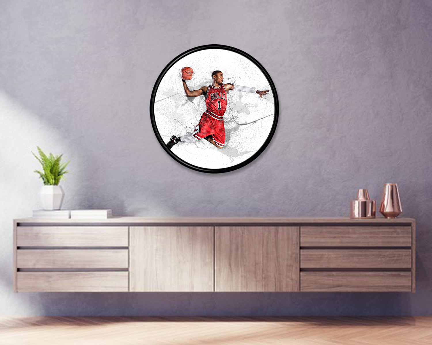 Derrick Rose Round Wall Art