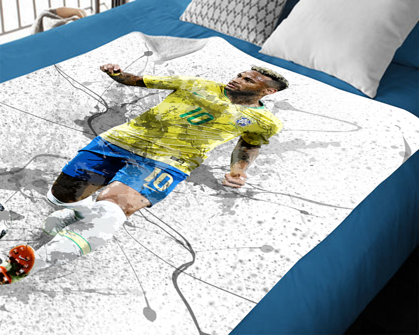 Neymar Brazil National Fleece Blanket