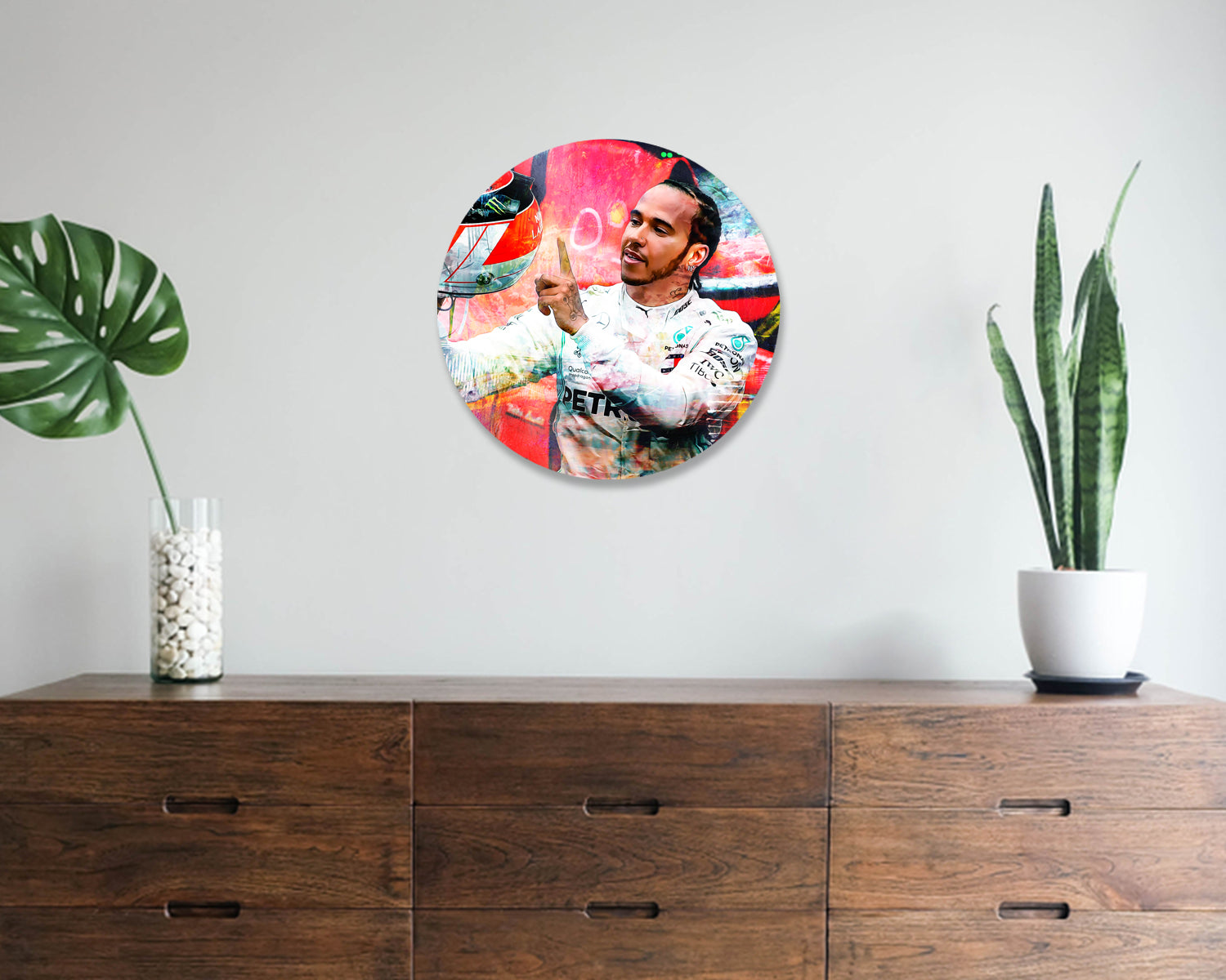 Lewis Hamilton Round Wall Art
