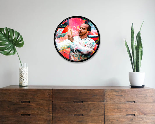 Lewis Hamilton Round Wall Art
