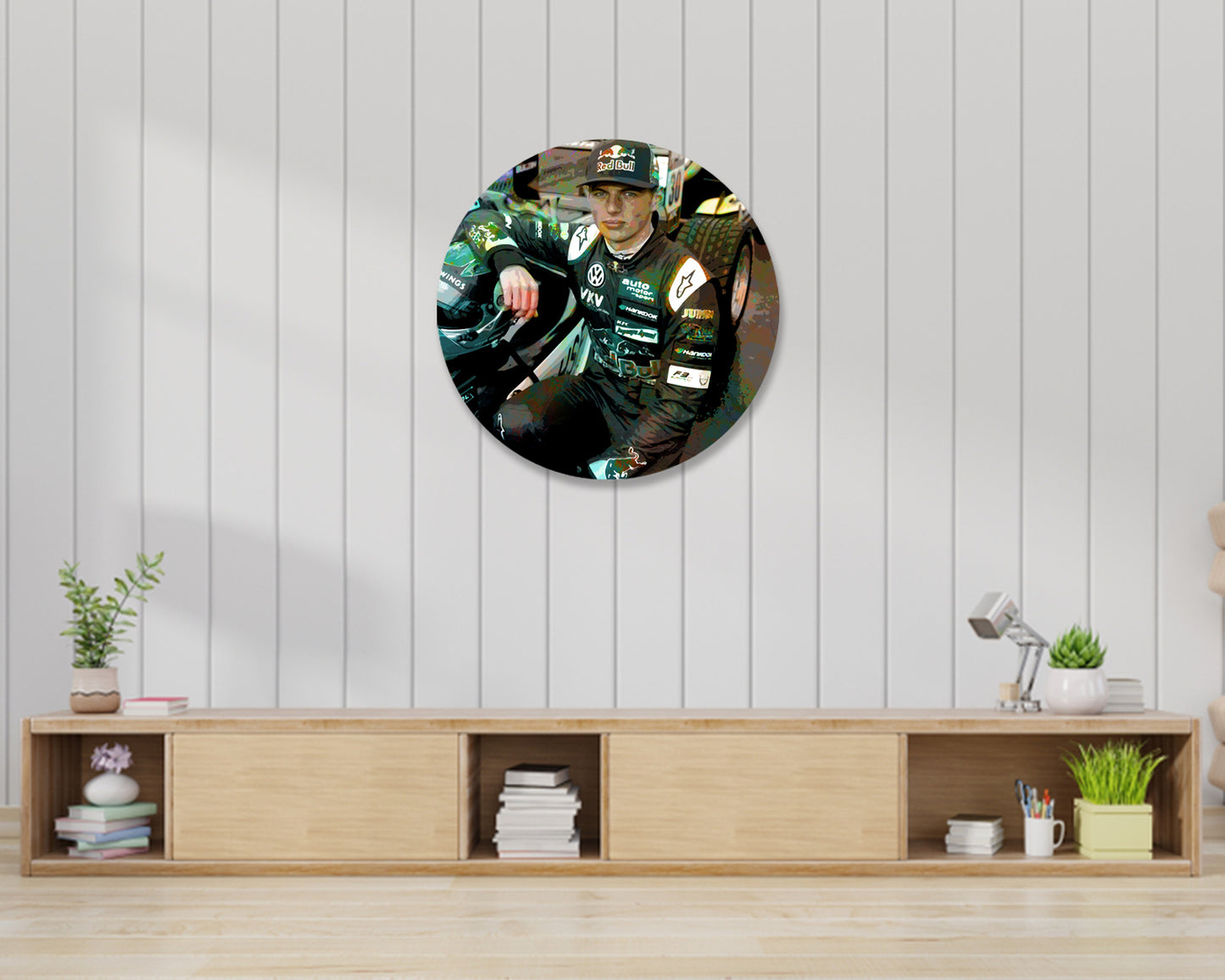 Max Verstappen Round Wall Art