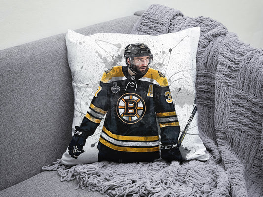 Almohada con efecto salpicadura de Patrice Bergeron