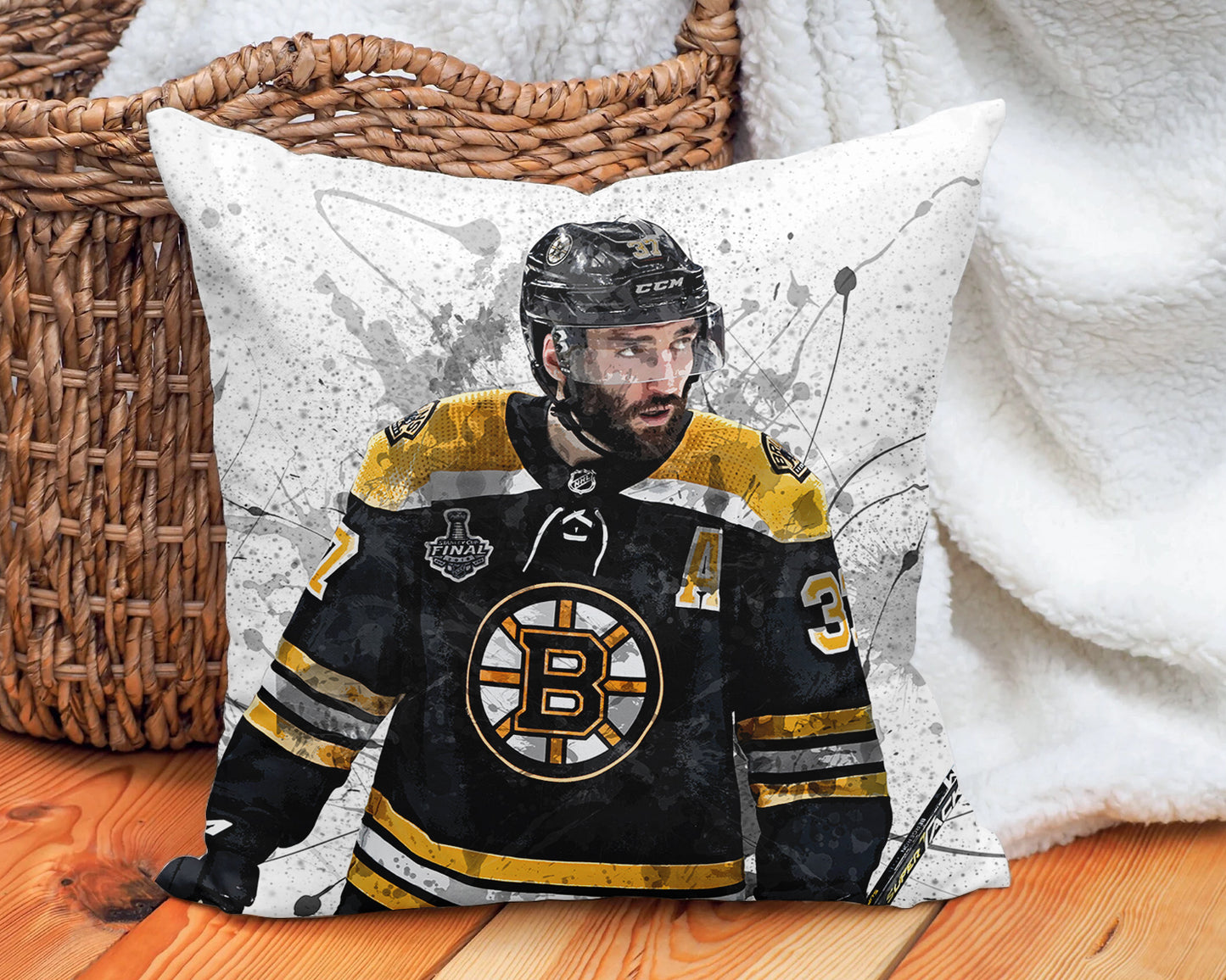 Patrice Bergeron Splash Effect Pillow