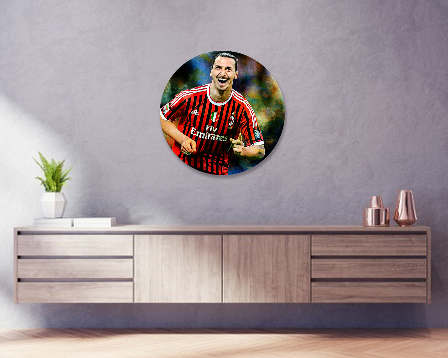 Zlatan Iibrahimovic Round Wall Art