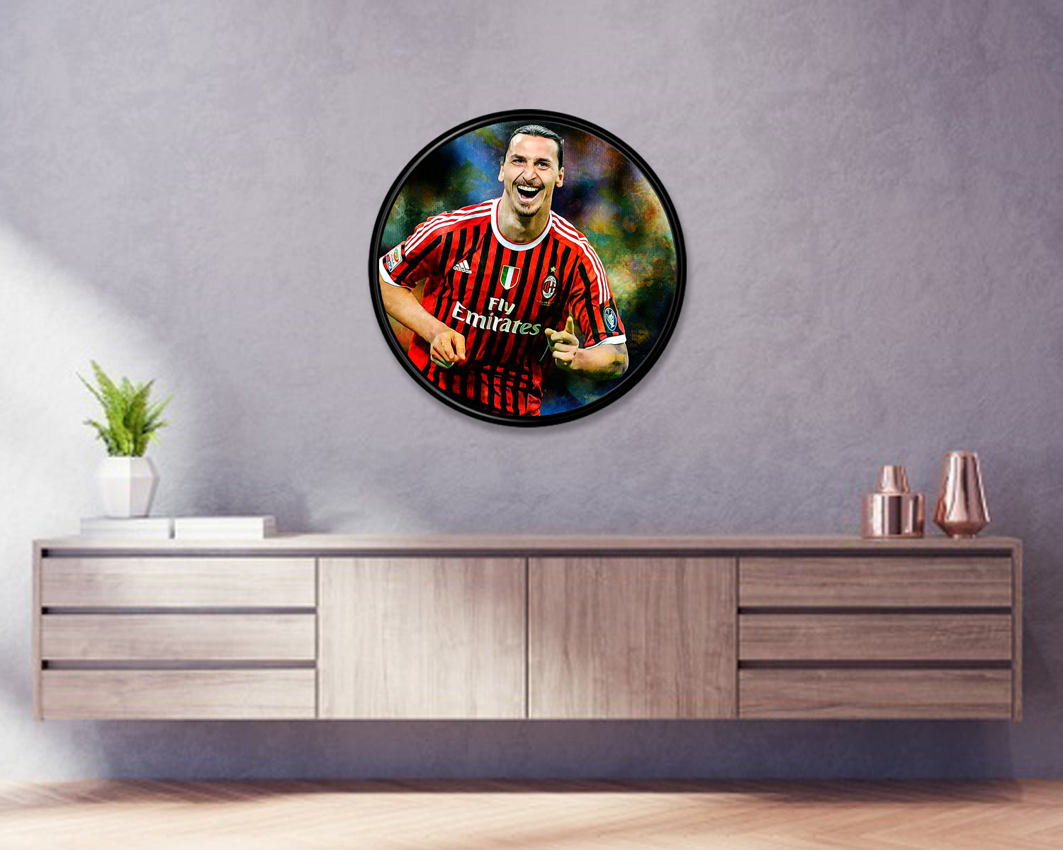 Zlatan Iibrahimovic Round Wall Art