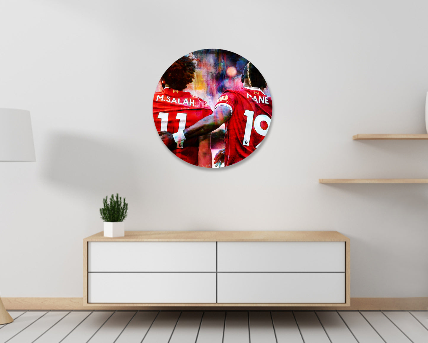 Mohamed Salah and Sadio Mane Round Wall Art