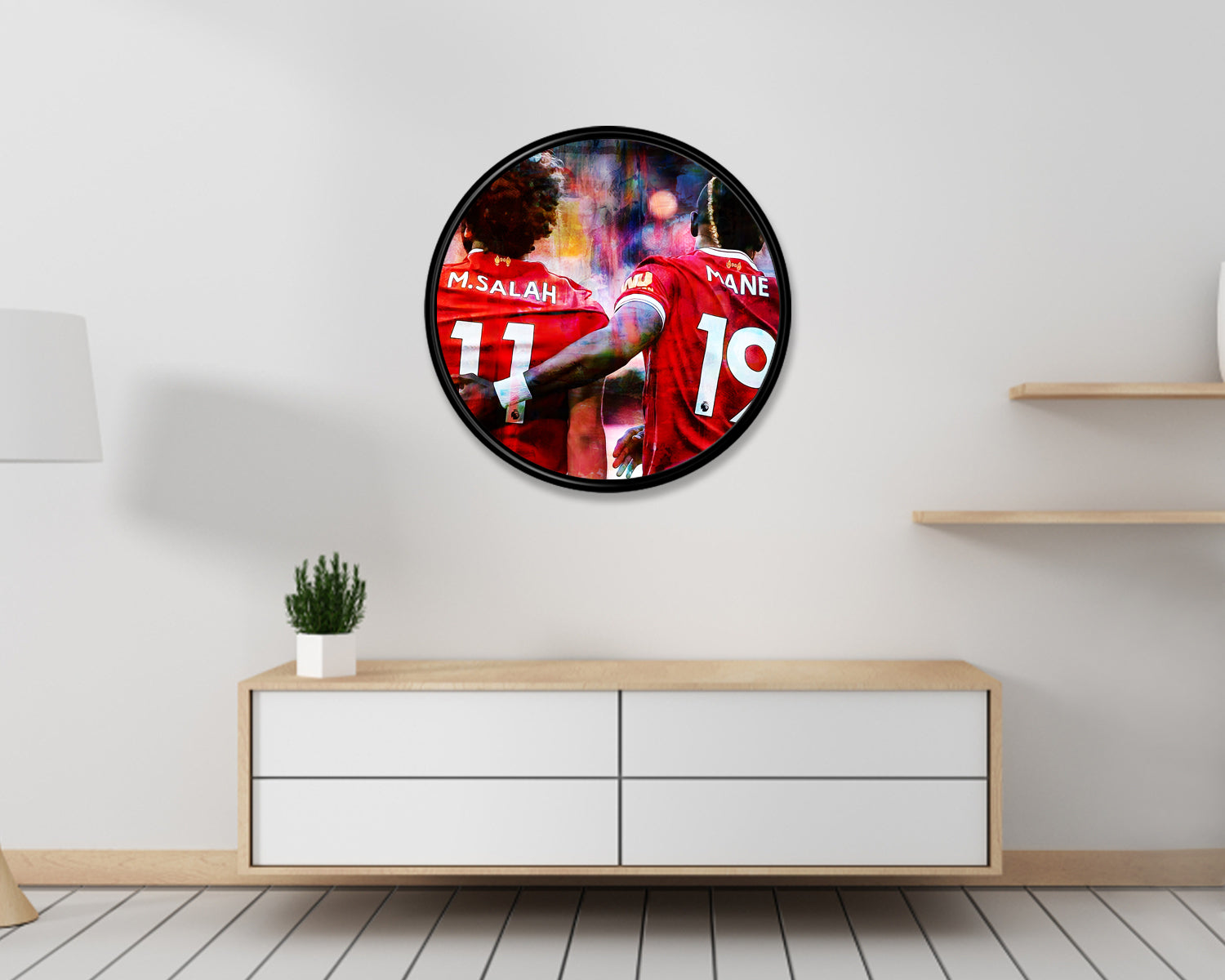 Mohamed Salah and Sadio Mane Round Wall Art