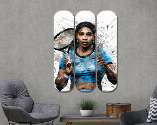 Arte mural de patineta acrílica de Serena Williams