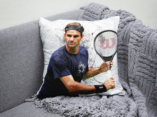 Almohada con efecto salpicadura de Roger Federer