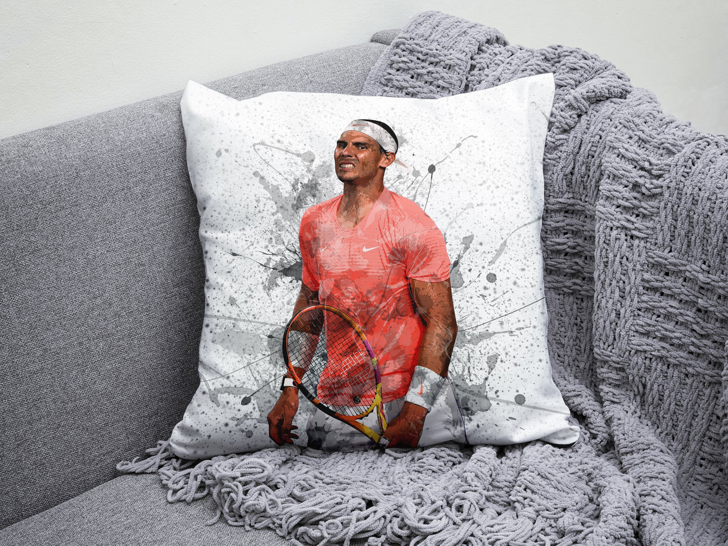 Rafael Nadal Splash Effect Pillow