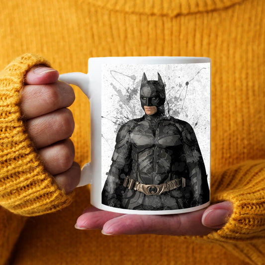 Taza y posavasos con efecto salpicadura de Batman