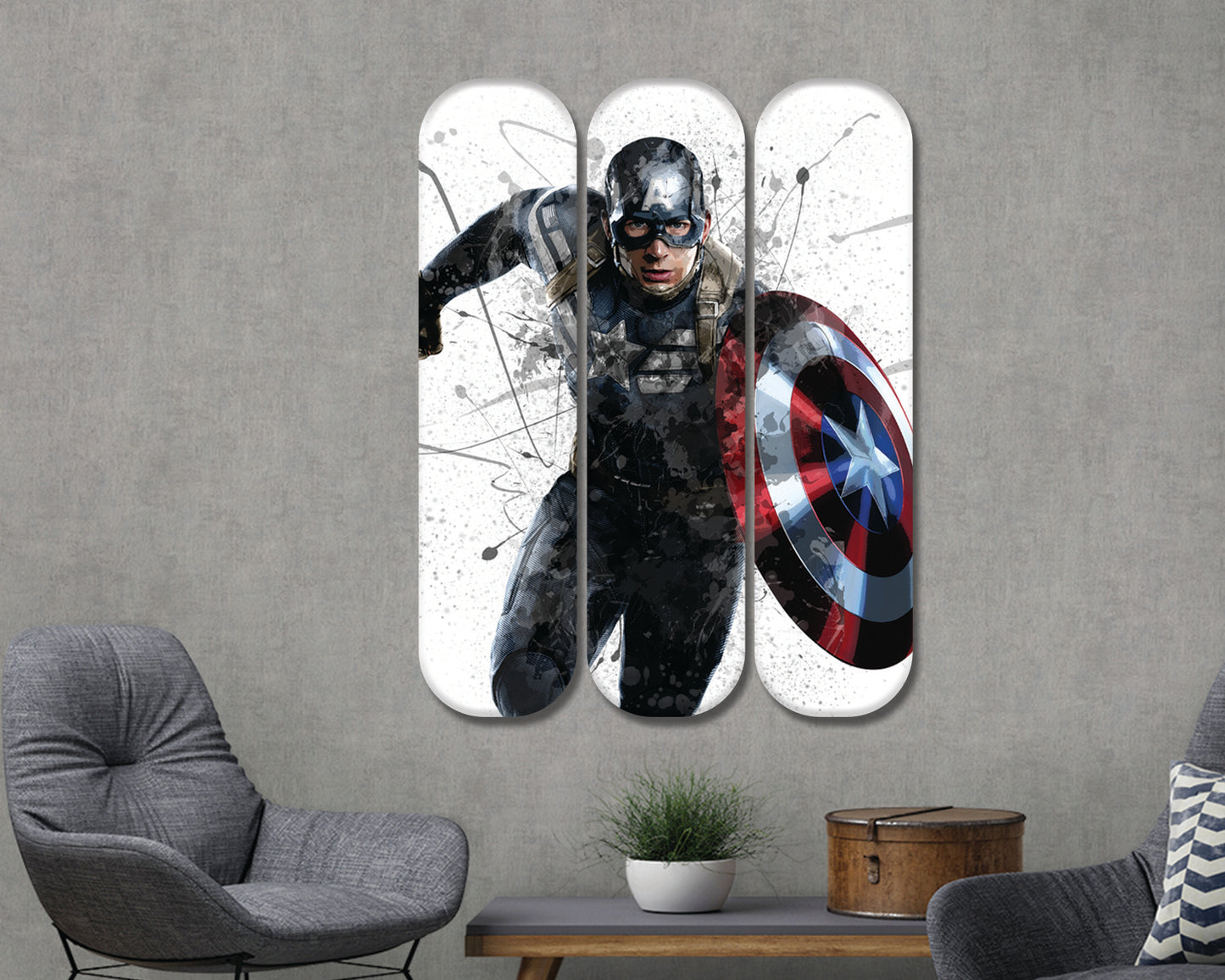 Captain America Acrylic Skateboard Wall Art