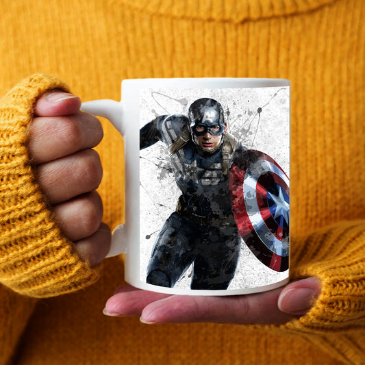 Captain America Splash Effect Mug and Coaster