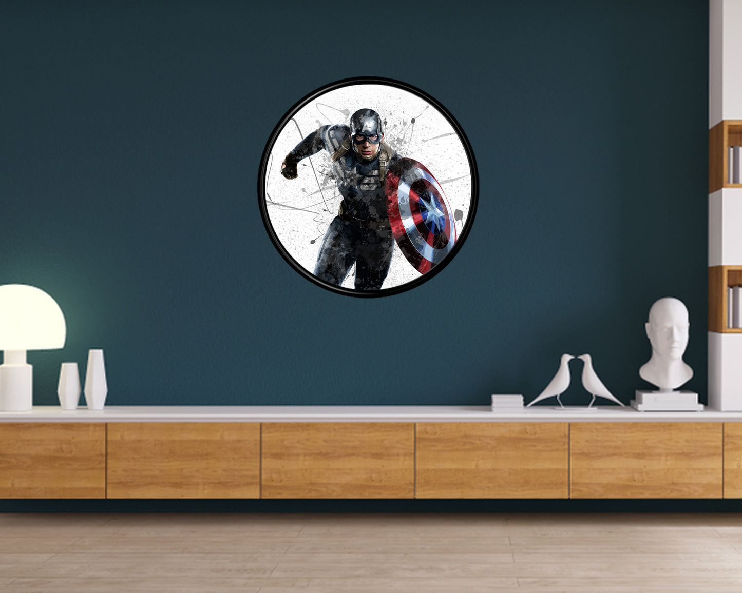 Captain America Round Wall Art