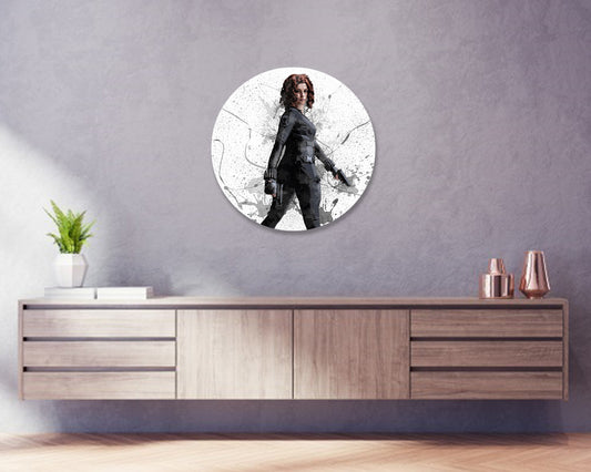 Black Widow Round Wall Art